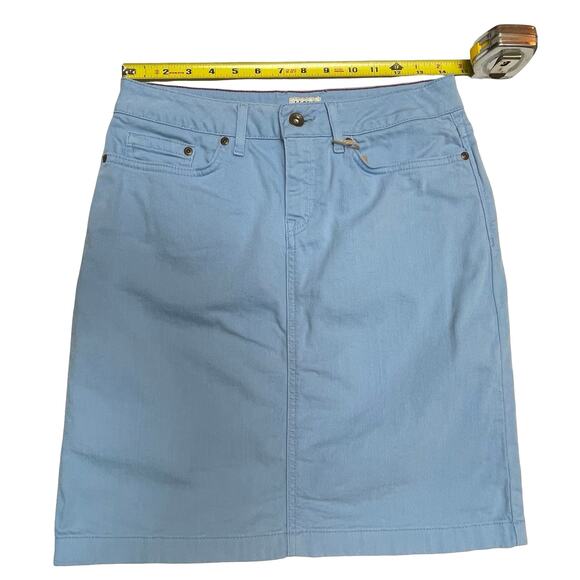 Women's Light Blue Stretch Denim Jean Skirt Preppy Summer Coastal Size 4P - Picture 3 of 6